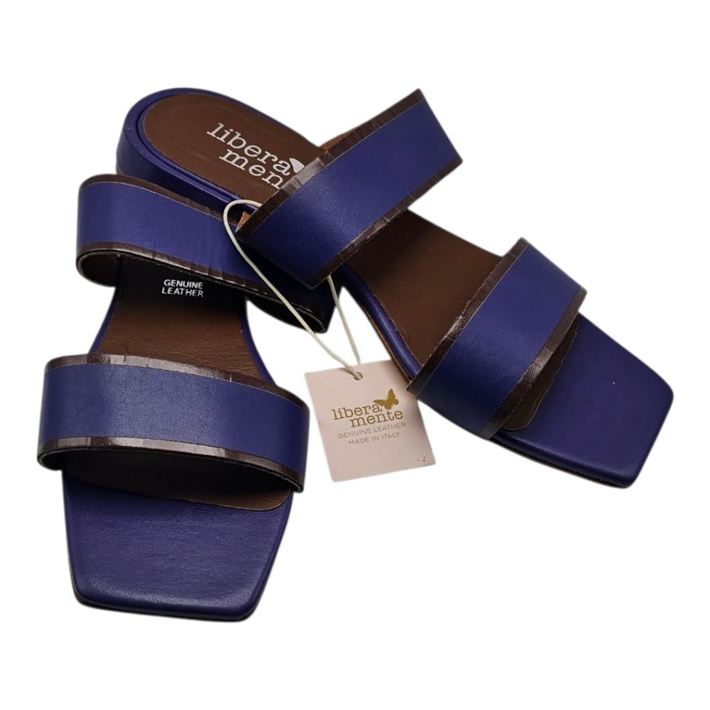 Liberamente Leather Sandals Women's Size 8.5 Purple‎ Tan